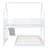 Twin Over Full House Bunk Bed With Slide And Built-In Ladder, Full-Length Guardrail