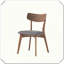Chaise de salle à manger rembourrée 2 pièces Mid-Century-581892171