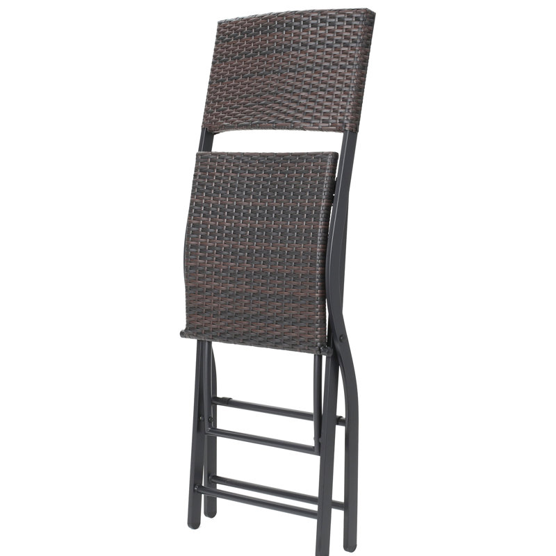 2 chaises de bar extérieures - faux, patio de construction, 2 pliables