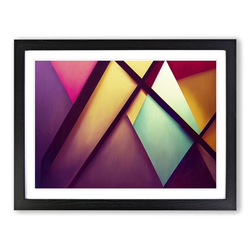 XH1022-6368X Mystical Modern Abstract - Single Picture Frame Print, Black , 46cm H x 64cm W x 2cm D