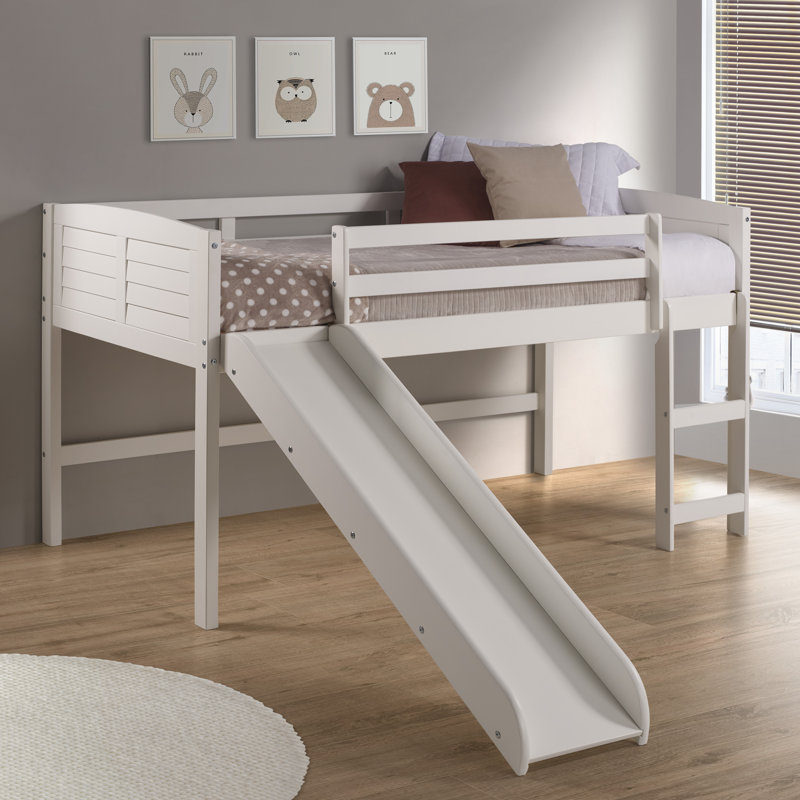 Christoph Twin Solid Wood Platform Loft Bed by Harriet Bee, White, No Accessory