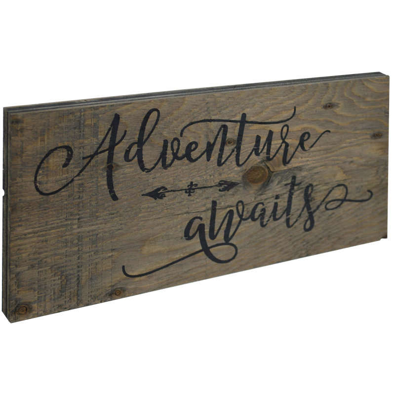 Aventure attend-impression d’art textuel sur bois, Bois naturel