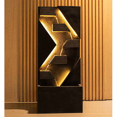 Contemporary Resin Layered Flowing Water Fountain.