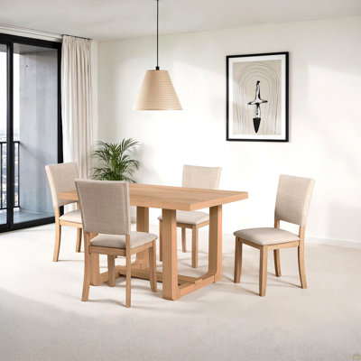5 pièces ensemble de salle à manger table à manger tréteaux 4X