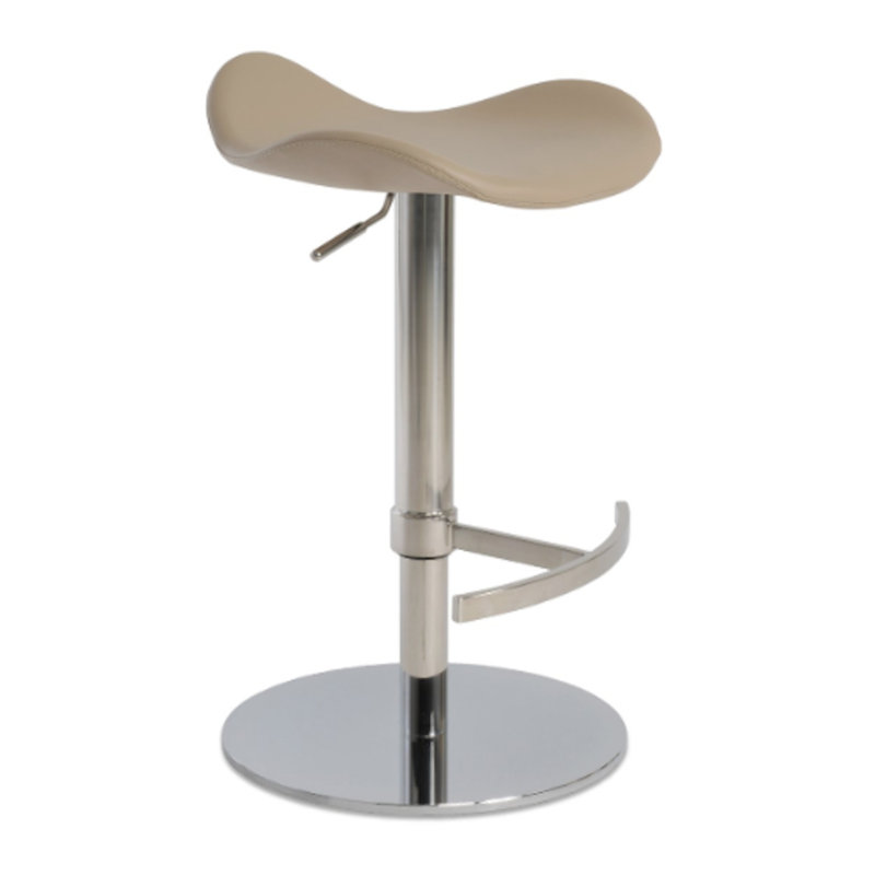 Falcon Piston Adjustable Height Swivel Bar Stool, Wheat