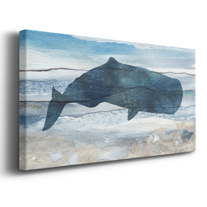 «Diving Deep I», toile tendue avec châssis encadré, prête à être accrochée, H 25 po x l 49 po, Doré