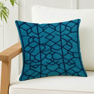 Coussin décoratif intérieur et extérieur beige Trellis