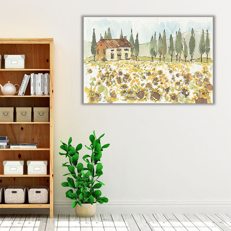 Art mural aquarelle panoramique | Tuscan Elegance I , H 40 po x l 60 po