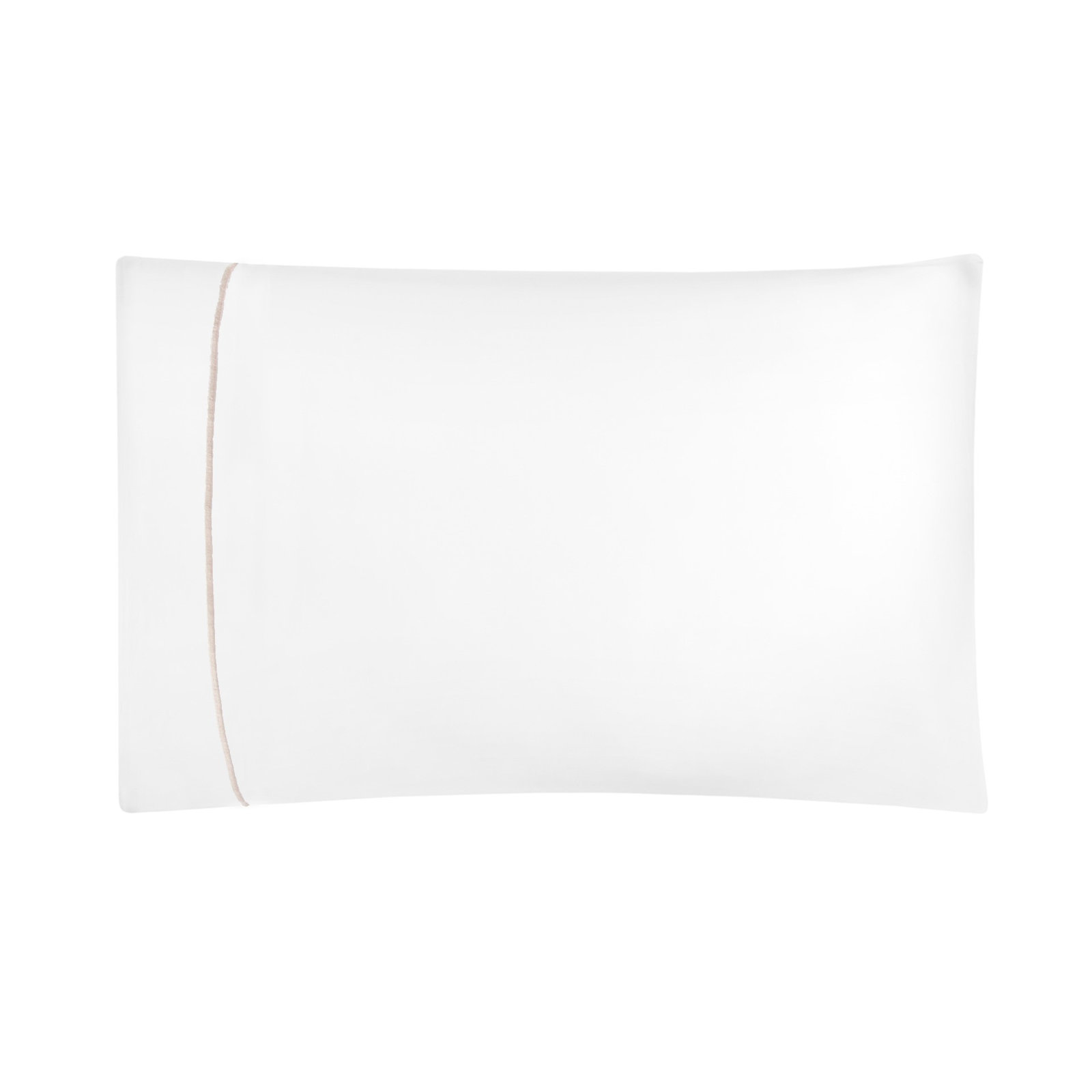 Classic Hotel 100% Cotton Percale - Set of 2, King, White/Taupe