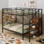 Lit superposé en métal avec échelle de rangement latérale et armoire Dawsonville-654382996-633969036