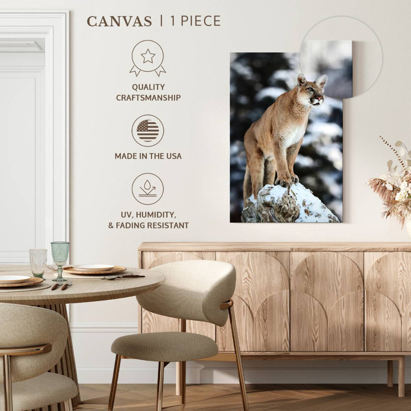 Brampt Winter Forest Cougar, 36" H x 24" W