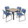 Kee Square Breakroom Table Top, 4 Zeng Stack Chairs