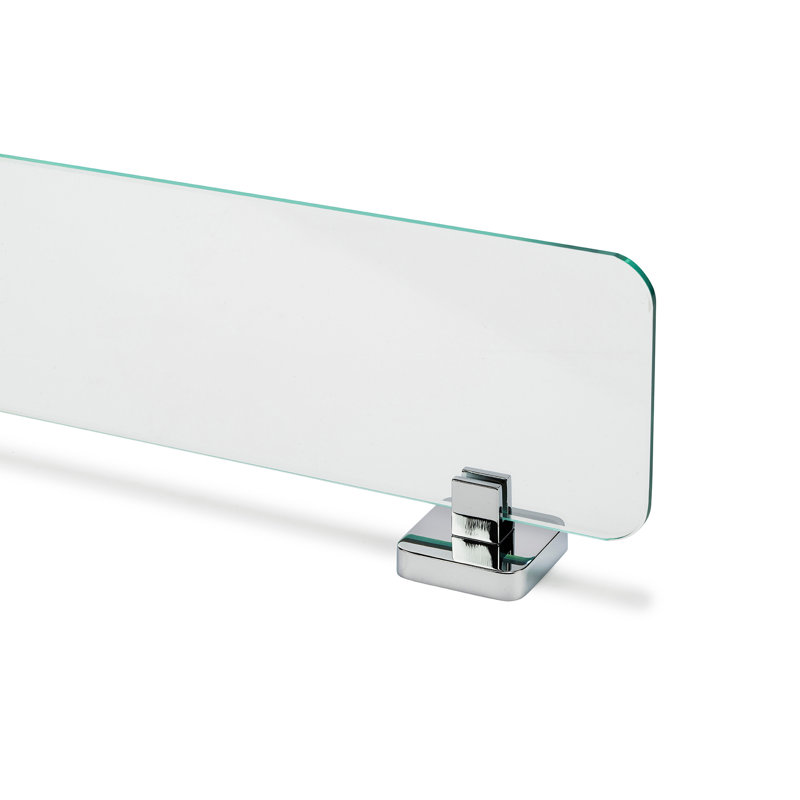 Camberwel Wall Mounted Glass Shelf with Chrome Flex-Fix Brackets