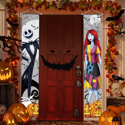Bannière Jack Sally Bannières de décoration d'Halloween