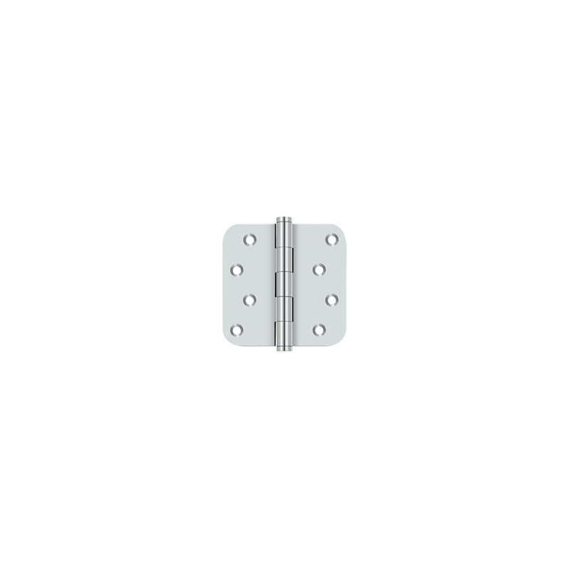 Deltana DSB4R419-RZ DSB4R419-RZ 4.0" x 1/4R Solid Brass Hinge Pair Matte Black, Polished Chrome