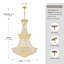 Lustre empire à intensité variable 20 lumières pour plafond haut-646008371-646008374-646008375