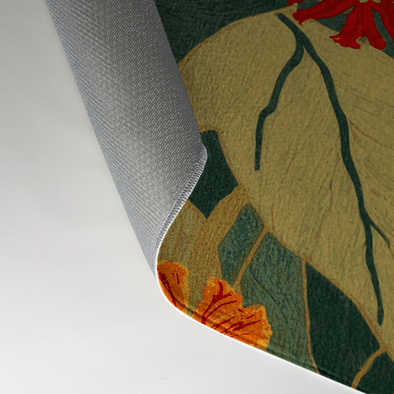 Tapis d'intérieur et d'extérieur brun Botanical, Rectangulaire 3 pi x 5 pi