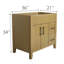 Meuble-lavabo de salle de bain entièrement assemblé en chêne strié avec quincaillerie noir mat Design House l 36 po x P 21 po x H 34 po Design House-126080763-126283083