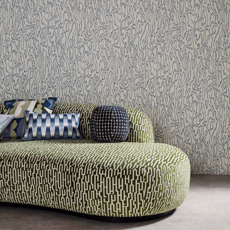 Henry Holland Abstract Vinyl Wallpaper Double Roll, Neptune Green