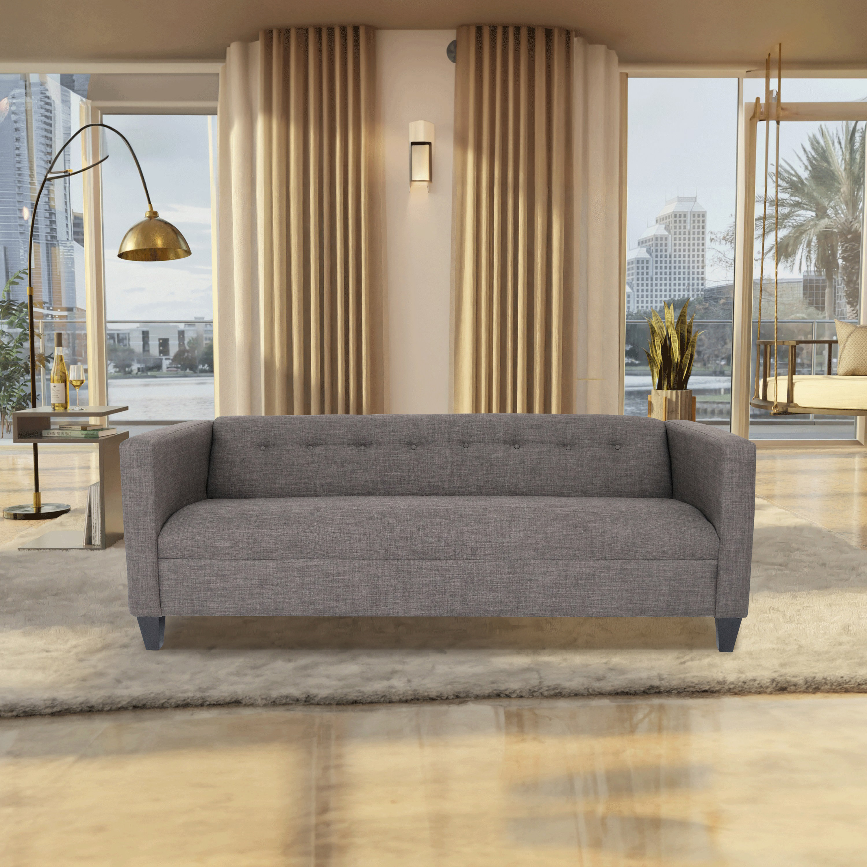 Latitude Run® Broadway Sofa For Living Room, Modern 3-Seater Sofas ...