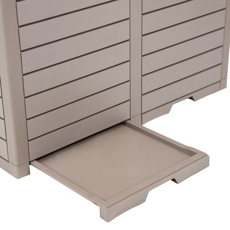 Poubelle extérieure double en résine de polypropylène 39 gallons, Gris clair