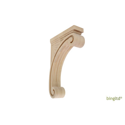 14 in. H x 2.5 in. W x 9.38 in. D Solid Wood Bracket / Corbel