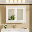 Armoire de rangement murale pour salle de bain avec 2 miroirs et tablettes réglables, conception moderne et peu encombrante pour une organisation améliorée-1020964418