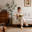 2-Seater Sofa, with Armrest, Reclined Backrest, Linen Texture, 350 kg Weight Capacity, 226x94x79.5 cm, Beige
