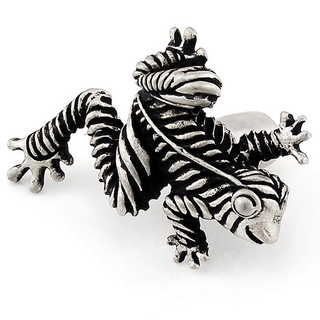 Poignée fantaisie grenouille Pollino 1,375 po, Nickel antique
