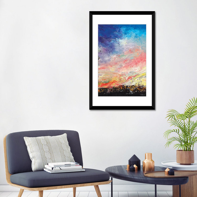 « wildfire », reproduction d’art sur toile, H 32 po x l 24 po x P 1 po, Papier d'art encadré noir, Blanc
