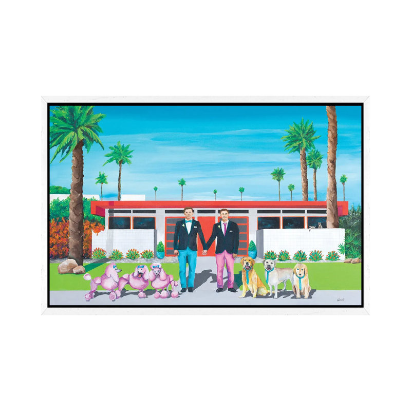 The Wedding Party - Print on Canvas, 101.6 cm H x 66.04 cm W, White Framed