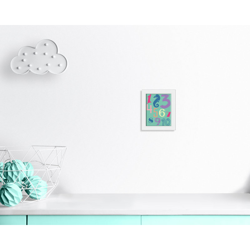 Décoration murale 123 pour enfants, 10" H x 8" W x 0.63" D, Cadre blanc