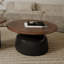 Table basse ronde en bois massif Wabi-sabi