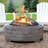 Faynell Round Concrete Wood Burning Fire Pit with Lid
