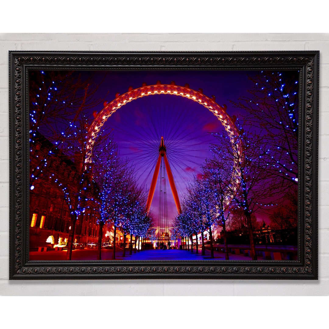 Gerahmtes Leinwandbild London Eye Night Lights Framed Print