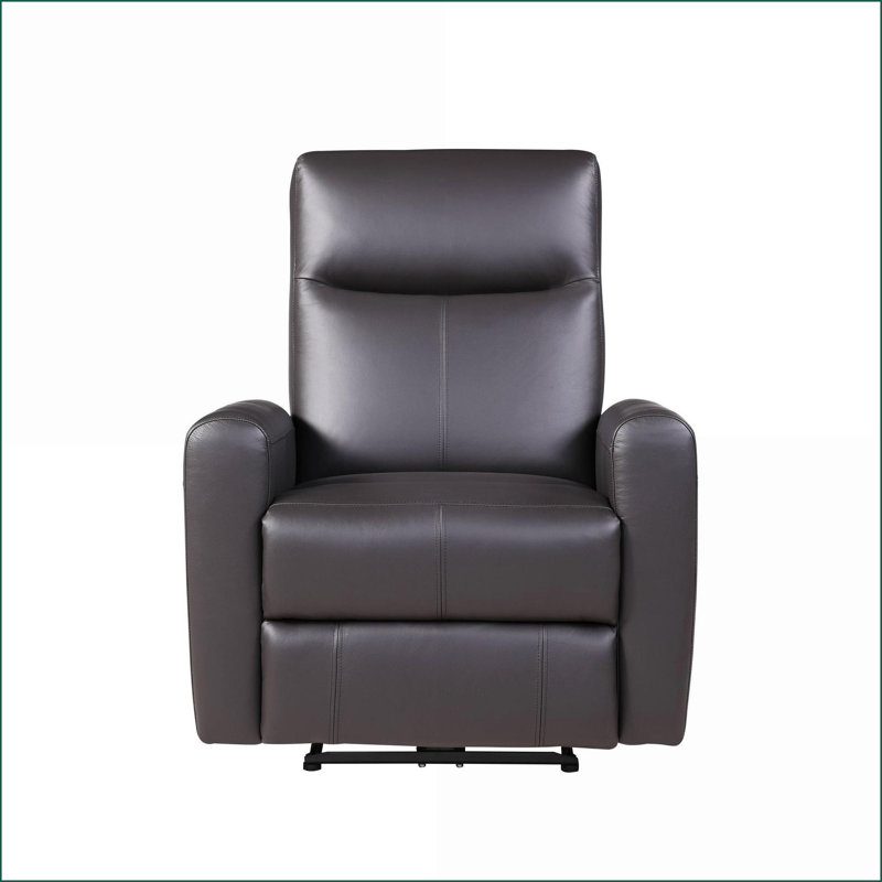Recliners | Walnut Brown Top Grain Leather Match Power Motion Recliner | Sloped Arms
