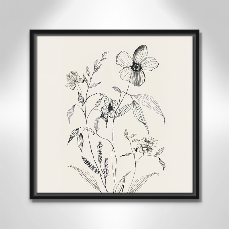 «Petal Harmony I», reproduction carrée par Asia Jensen, Noir, H 17,5 po x l 17,5 po