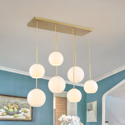 7-light Gradient Glass Island Pendant