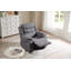 Fauteuil inclinable manuel avec mélange de polyester de 37 po de large avec fonction chauffante et massage gris-1773163873