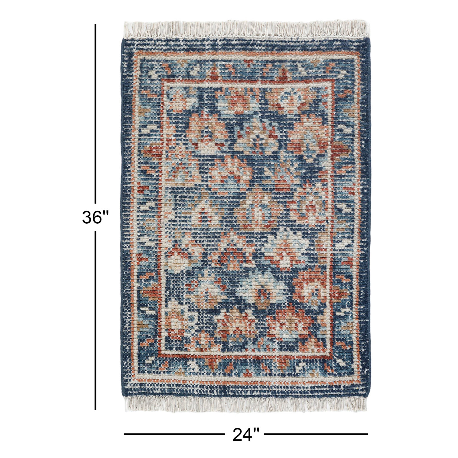 Maeve Hand-Knotted Floral Wool Rug, Rectangle 2' x 3'
