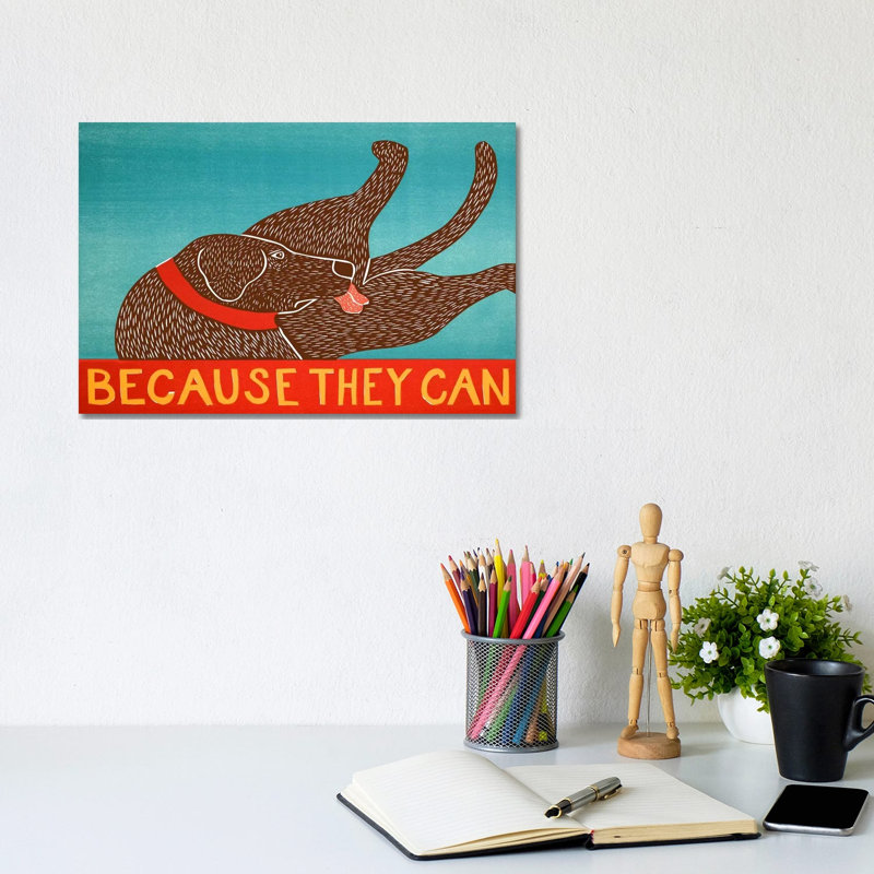 Because They Can, Choc by Stephen Huneck - Wrapped Canvas Print, 20.32 cm H x 30.48 cm W