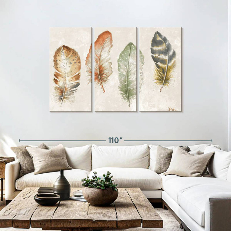 Kerner Watercolor Feathers, 36" H x 57" W
