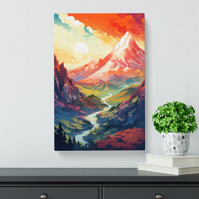 Japanese Mountains Futurism No.2 - Print, 76cm H x 50cm W x 3cm D