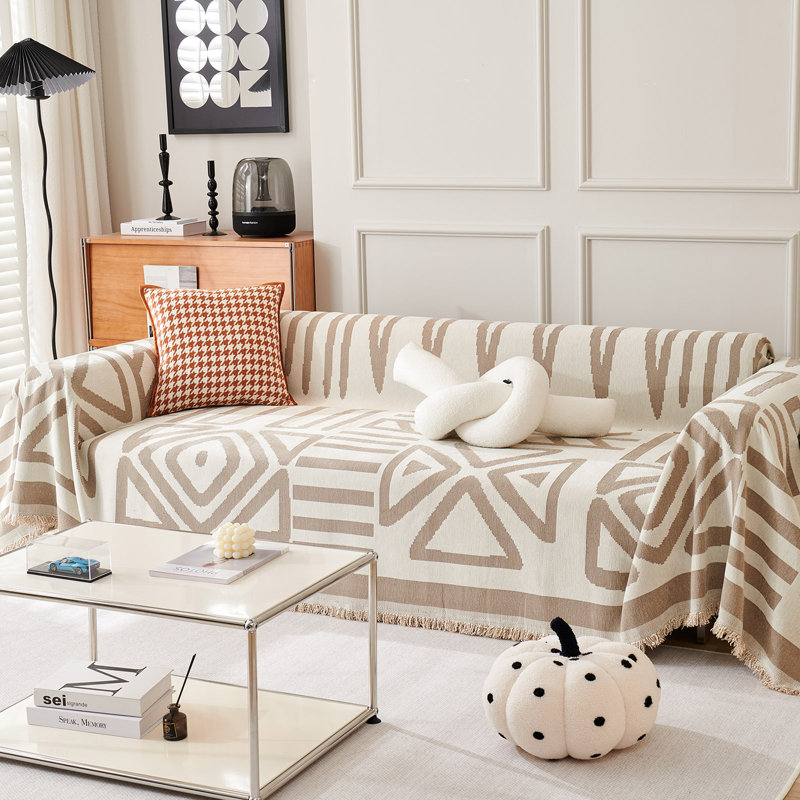 Housse pour canapé modulaire Boho Chenille, H 71 po x l 134 po x P 0,1 po, Kaki