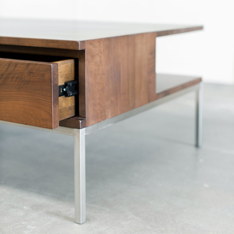 Jelso Walnut Coffee Table with Storage, Classic Walnut