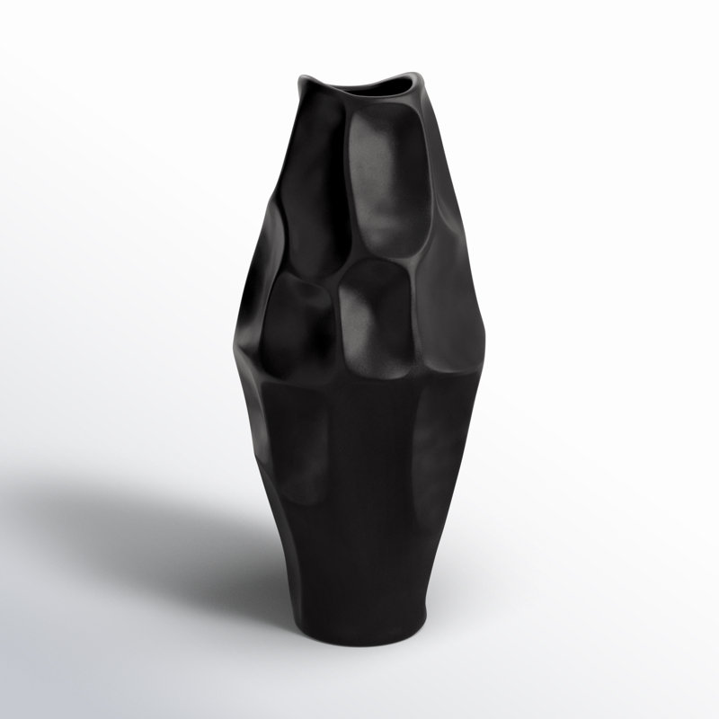 Antwerp Handmade Stoneware Table Vase, 20" H x 9" W x 9" D, Black