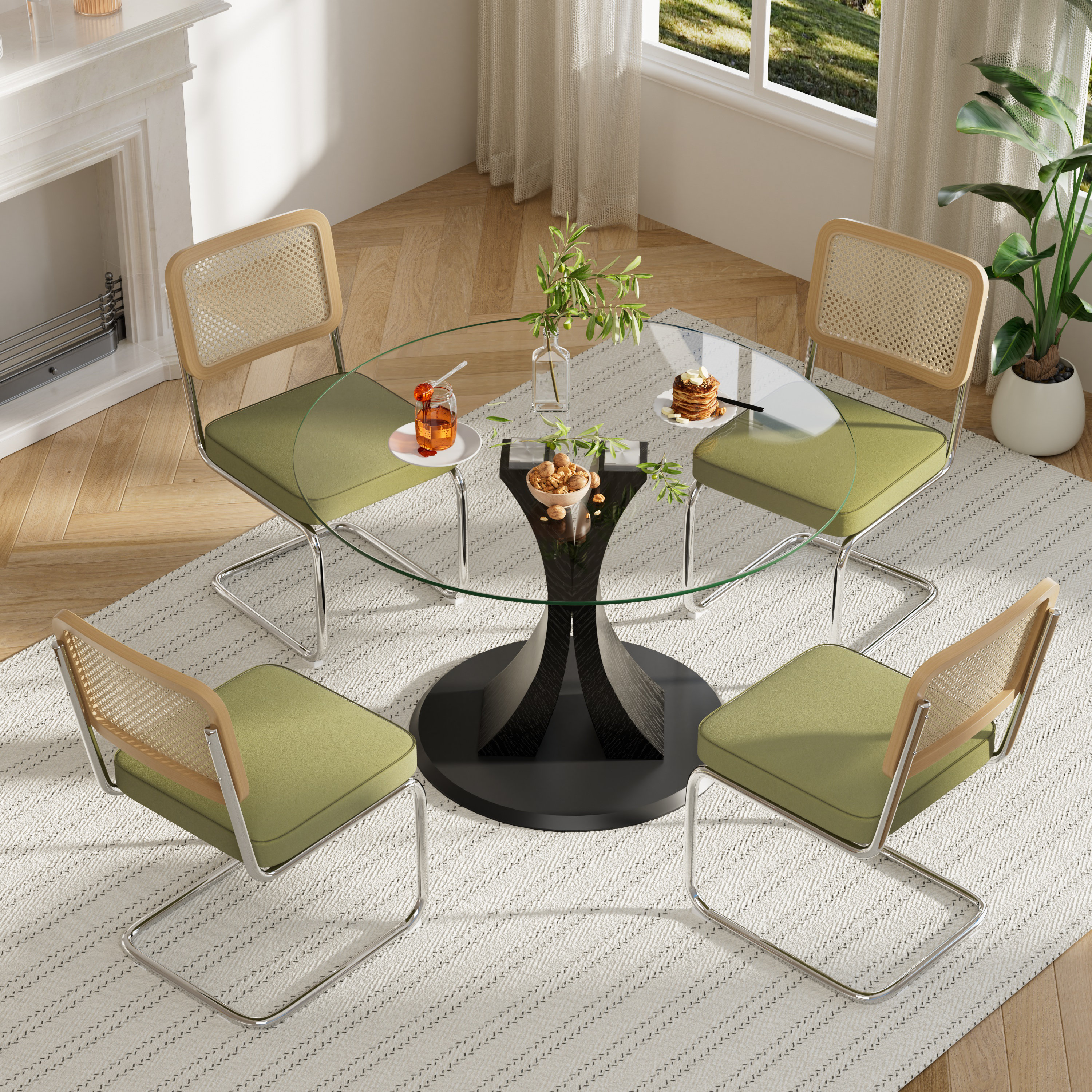 Ivy Bronx 5 - Piece Round Pedestal Dining Set | Wayfair