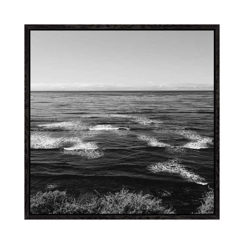 Sunset Cliffs Surfers I by Bethany Young - Print on Canvas, Black Framed, 93.98cm H x 93.98cm W x 3.81cm D