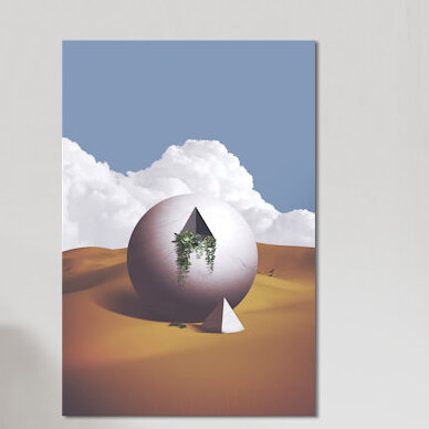 « space », reproduction d’impression sur toile, H 26 po x l 18 po x P 1,5 po, Pas de tapis, Toile tendue