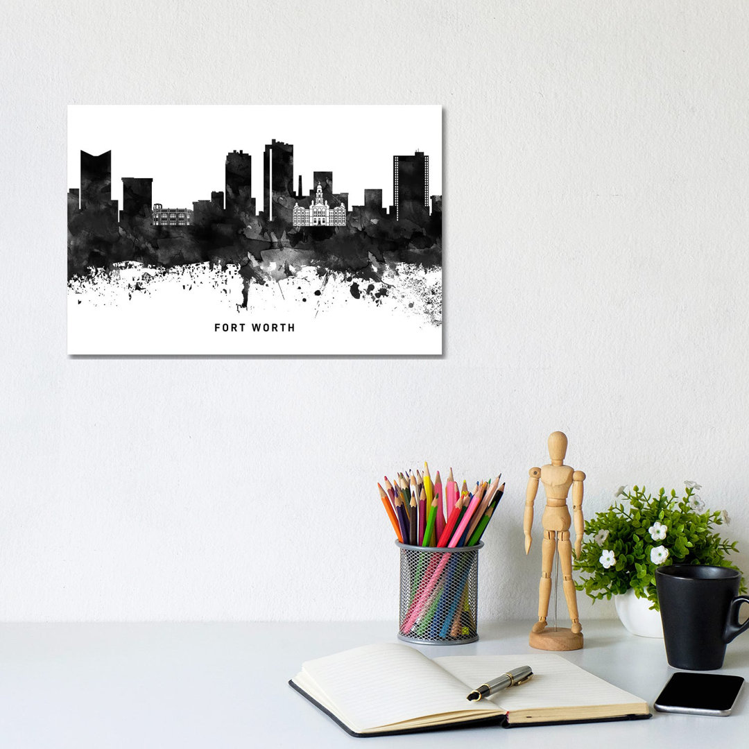 Fort Worth Skyline by WallDecorAddict - Wrapped Canvas Print